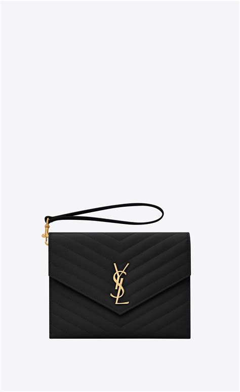 ysl monogram clutch in quilted grain|ysl monogram clutch sale.